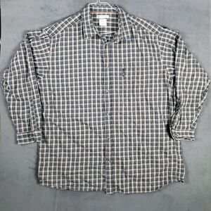 Columbia Shirt Men's 3XT Long Sleeve Gray Plaid Button Down 3XL Tall